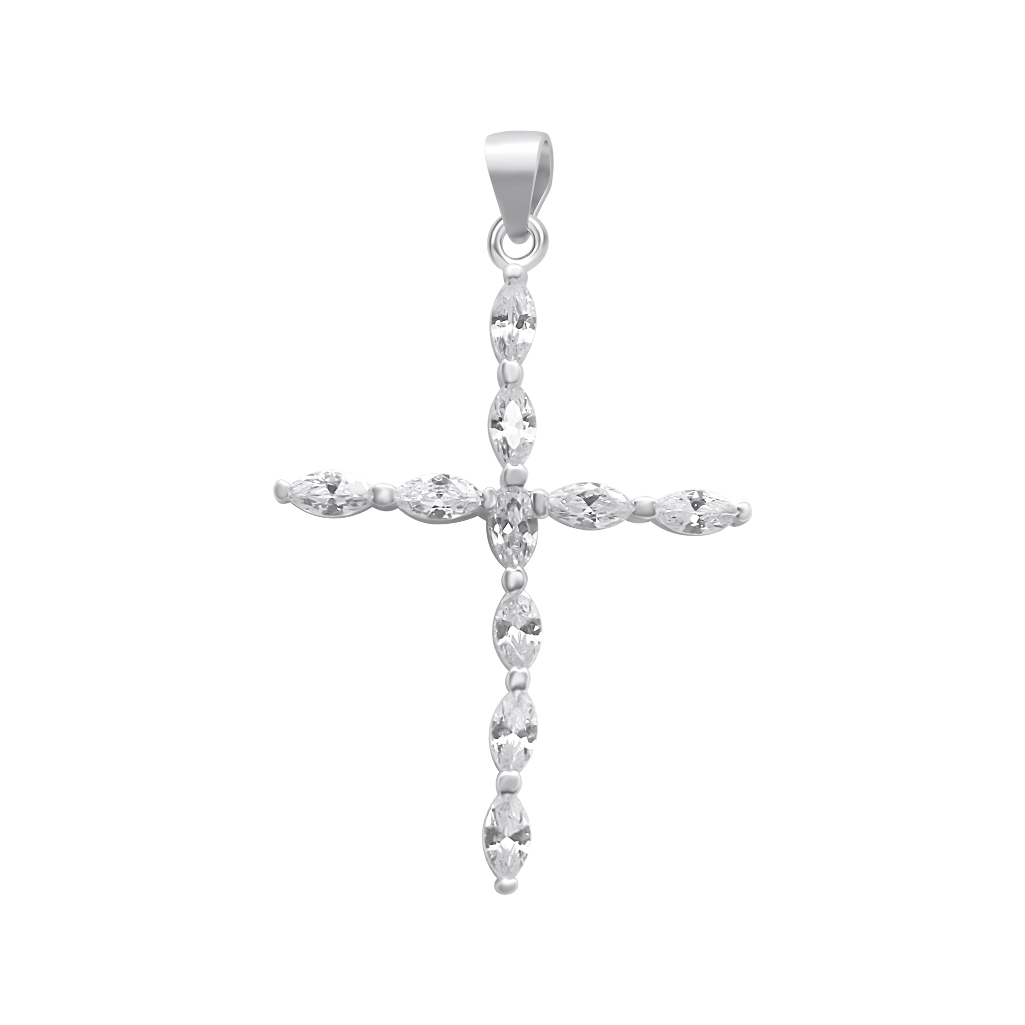Sterling Silver CZ Cross Pendant