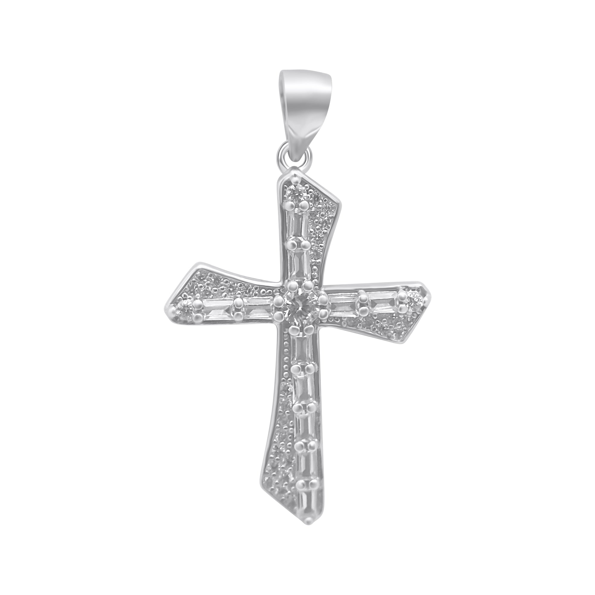 Sterling Silver CZ Cross Pendant