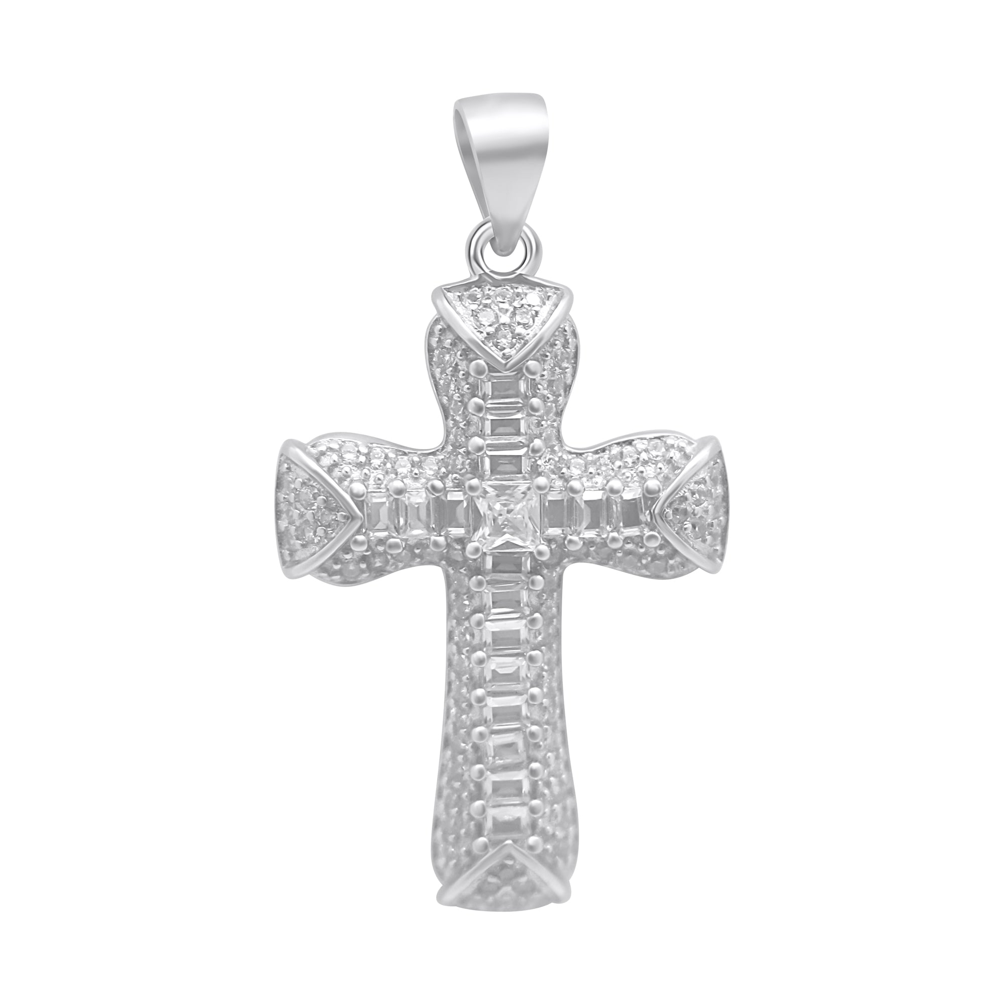 Sterling Silver CZ Cross Pendant