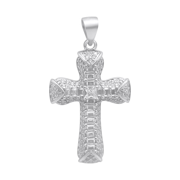 Sterling Silver CZ Cross Pendant