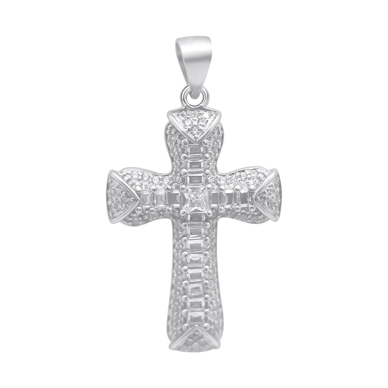 Sterling Silver CZ Cross Pendant