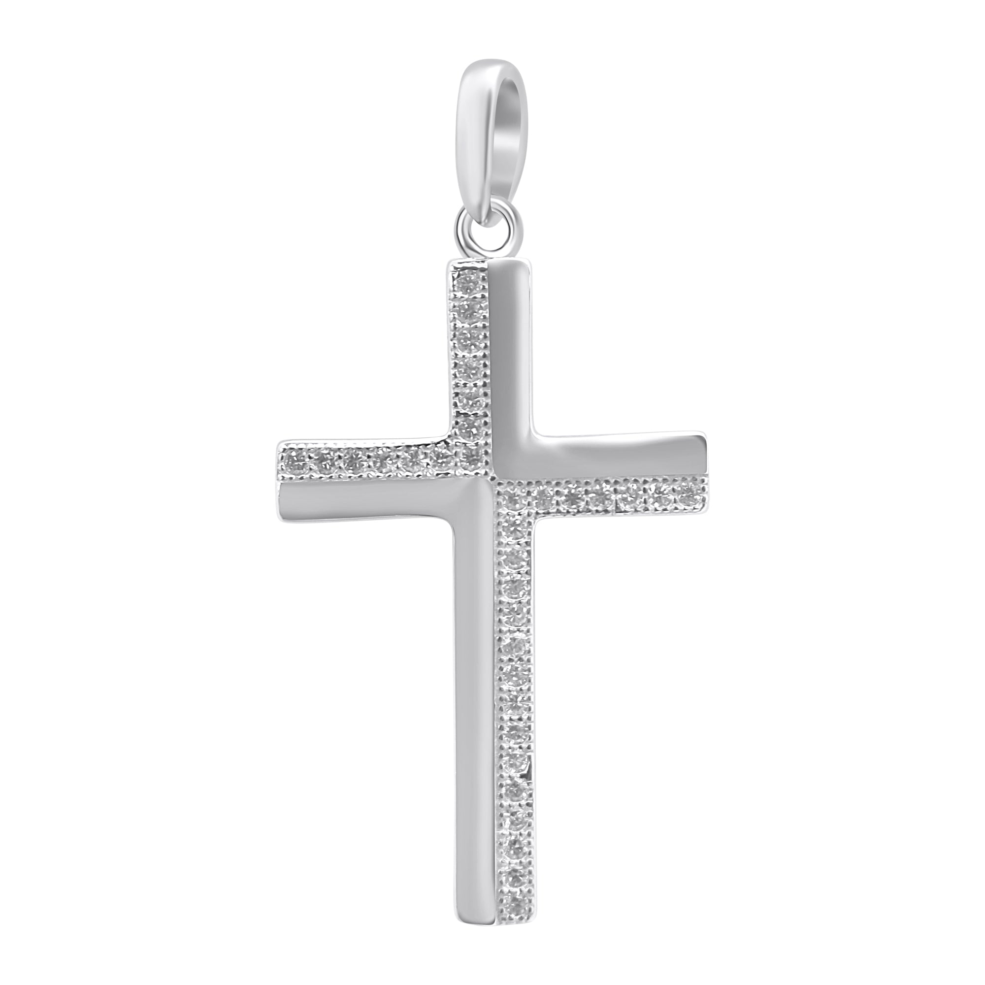 Sterling Silver CZ Cross Pendant