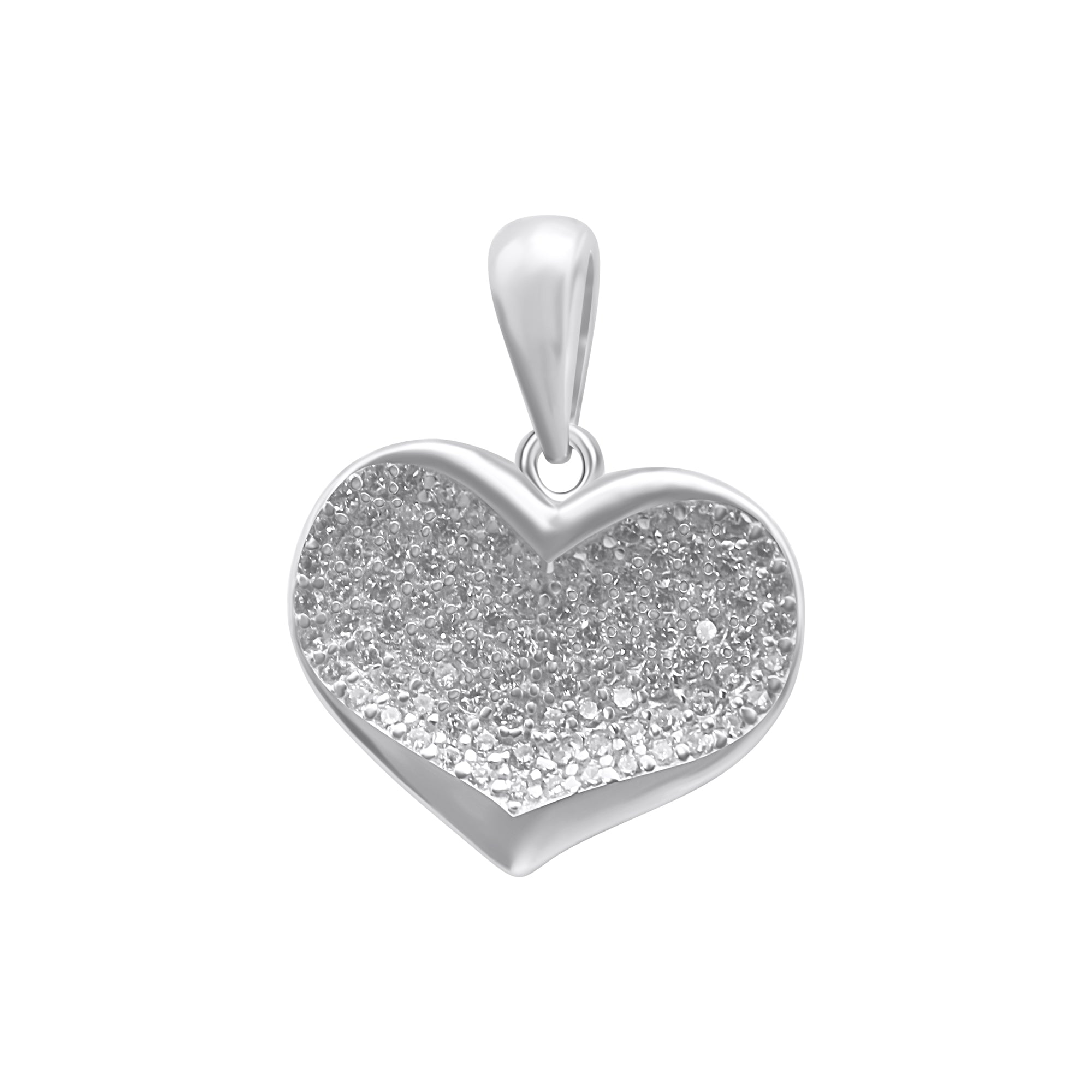 Sterling Silver CZ Heart Pendant