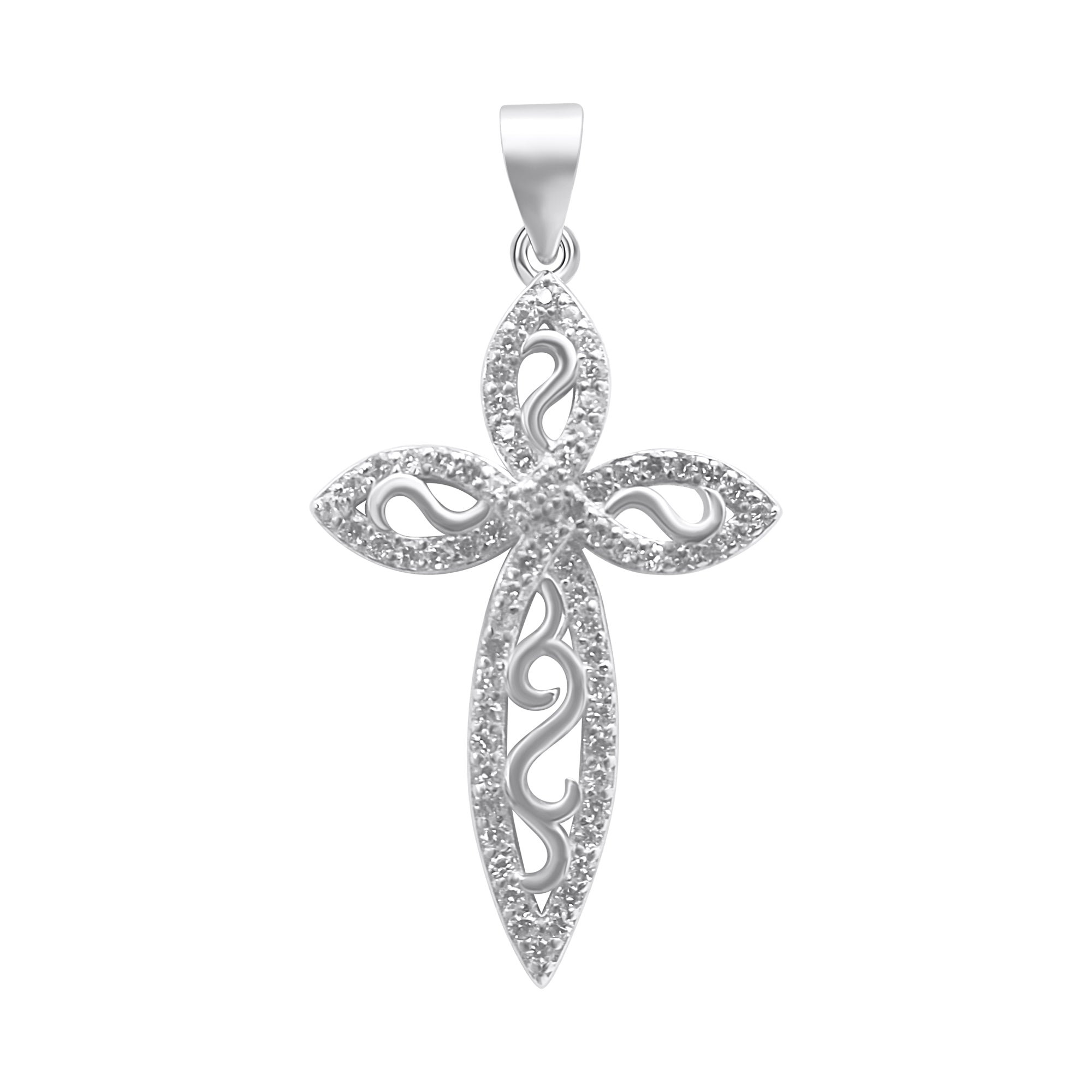 Sterling Silver Decorative Cross Pendant