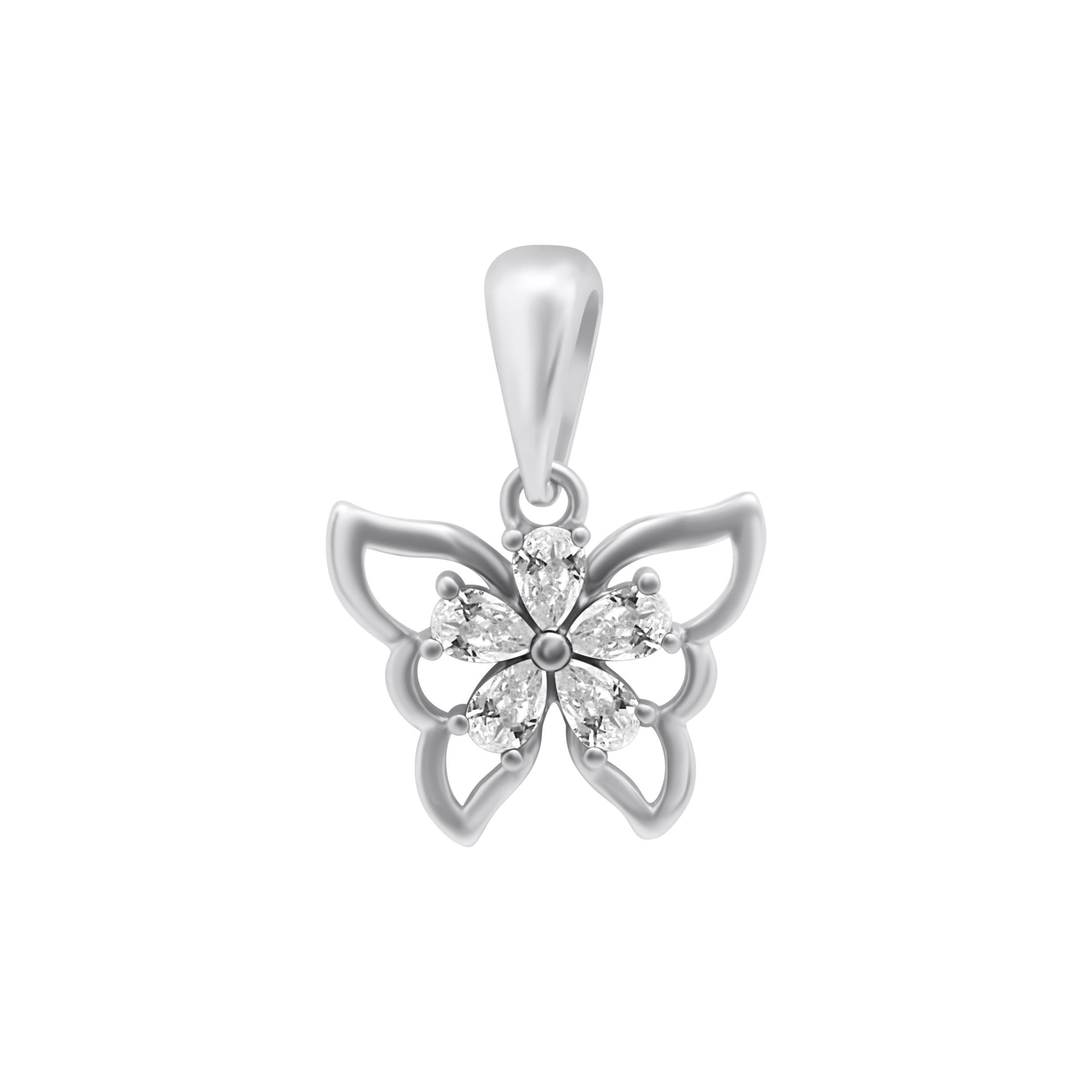 Sterling Silver Butterfly Color Pendant (5 Styles)