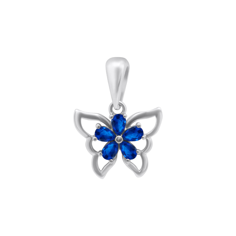 Sterling Silver Butterfly Color Pendant (5 Styles)