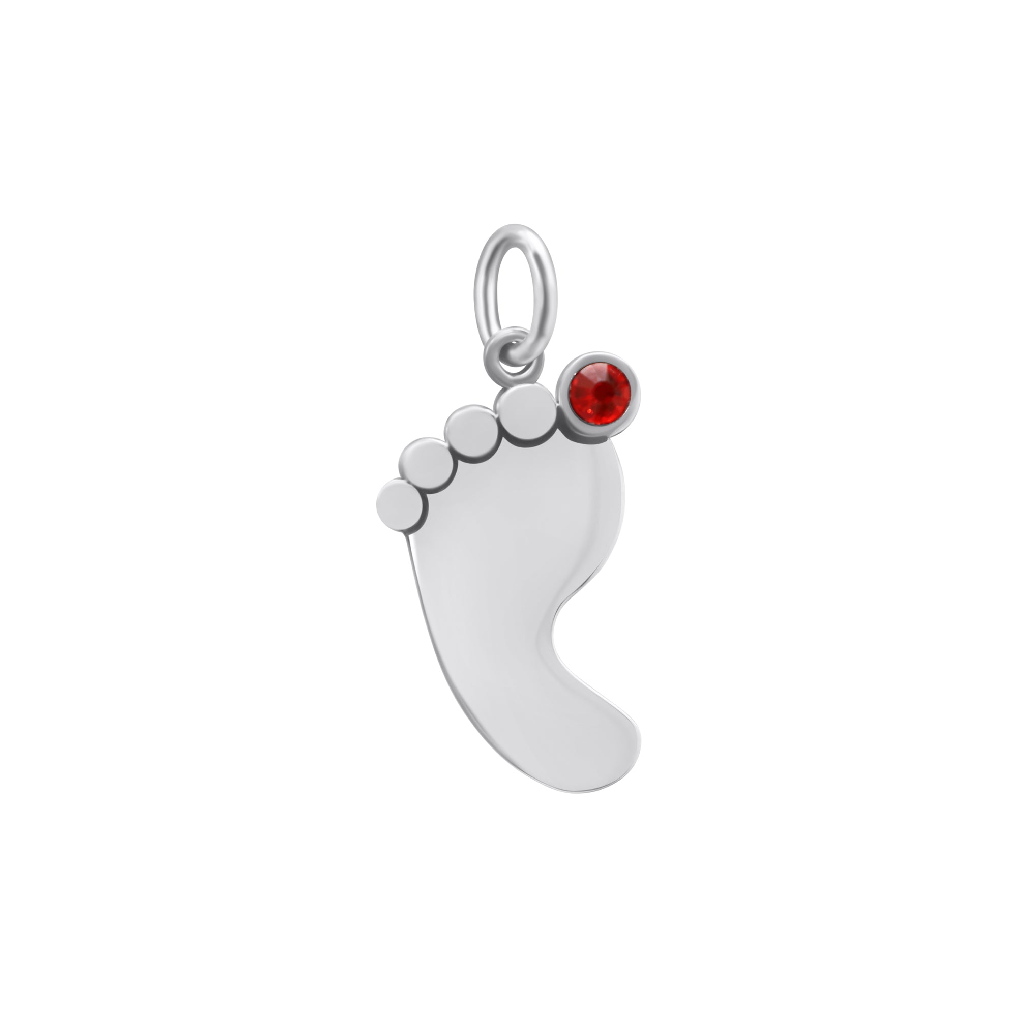 Sterling Silver Baby Foot BirthStone Pendant
