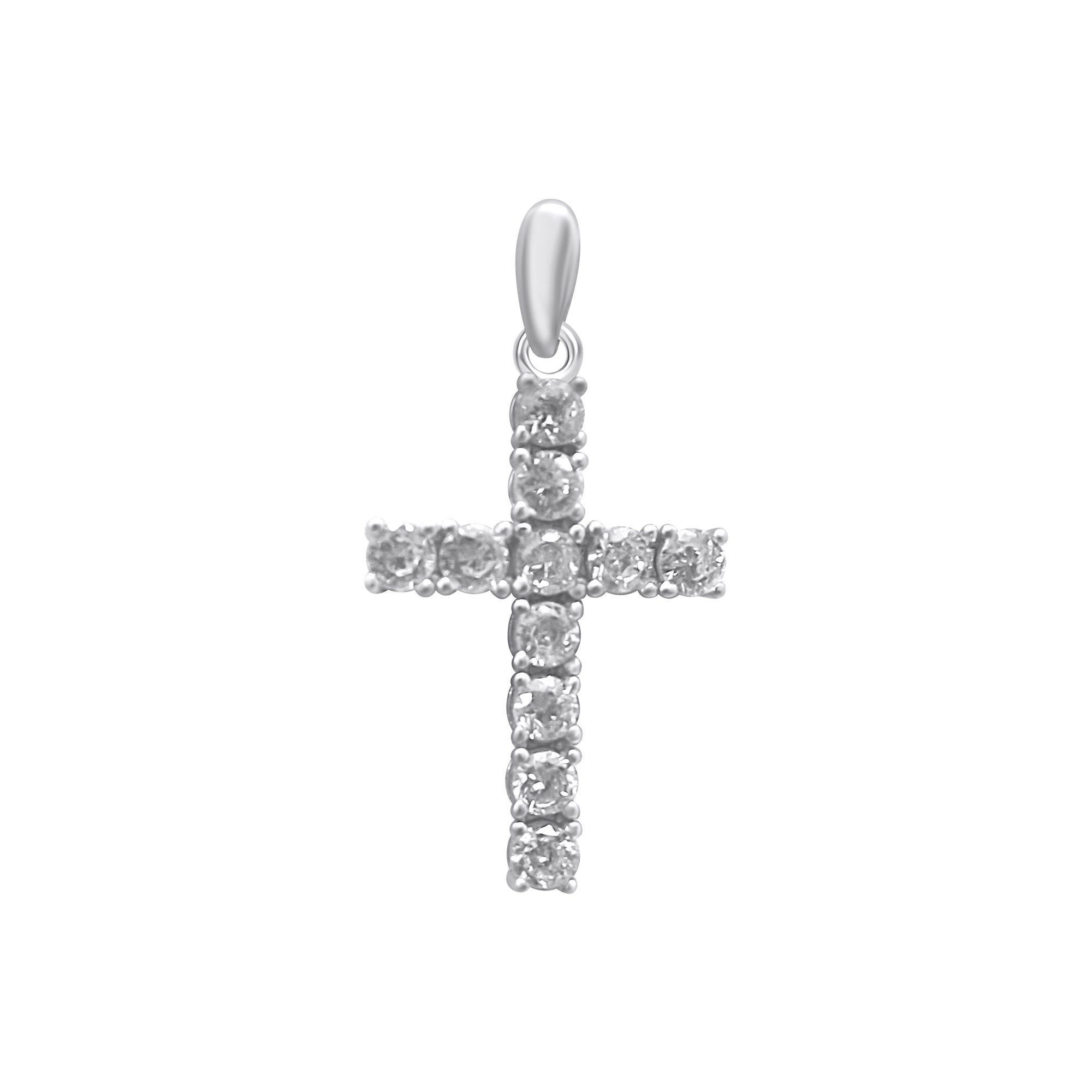 Sterling Silver CZ Cross Pendant