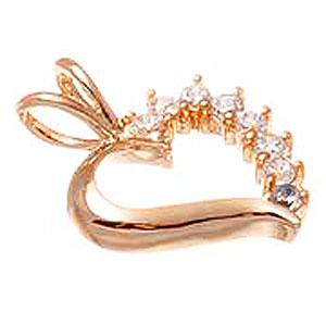 Stylish Sterling Silver Rose Gold 0.6 X 0.5 Heart Pendant With Mounted Cz Stones - Atlanta Jewelers Supply