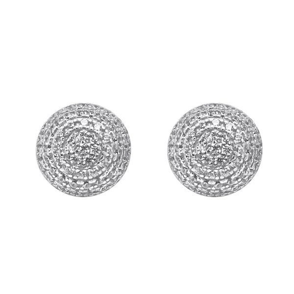 Sterling Silver Dome CZ Screwback Studs (10mm)