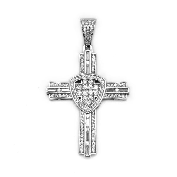 Shield Sterling Silver Cross Pendant - Atlanta Jewelers Supply