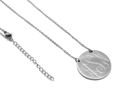 Sterling Silver 20mm Engravable Round Necklace - Atlanta Jewelers Supply