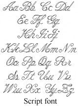 Script Font - Atlanta Jewelers Supply