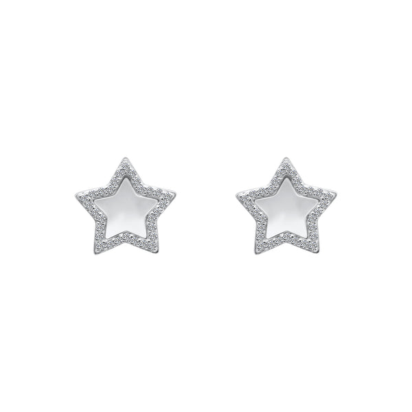 White Shell Star Studs