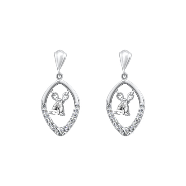 Sterling Silver Oval Halo Earrings