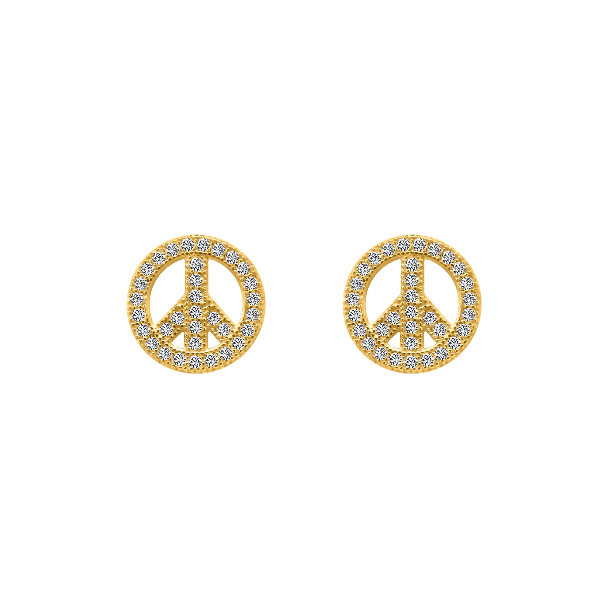 Sterling Silver Peace Sign Studs