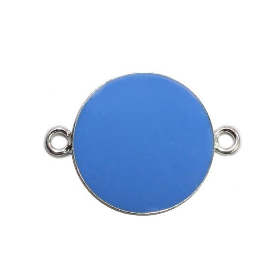 Non-Silver 27Mm Carolina Blue Vinyl Circle Silver Color Findings - Atlanta Jewelers Supply