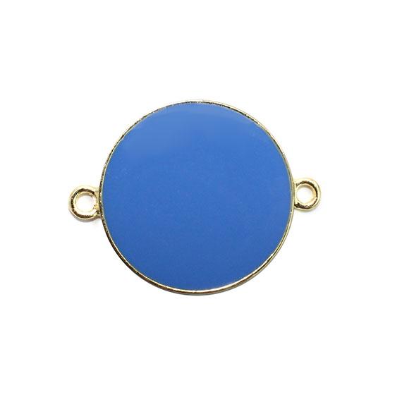 Non-Silver 27Mm Carolina Blue Vinyl Circle Gold Color Findings - Atlanta Jewelers Supply