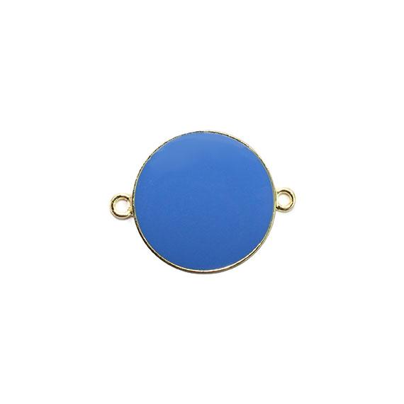 Non-Silver 21Mm Carolina Blue Vinyl Circle Gold Color Findings - Atlanta Jewelers Supply