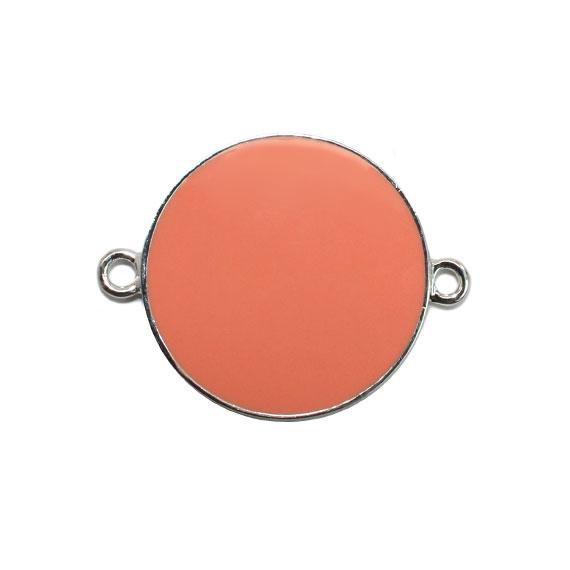 Non-Silver 27Mm Peach Vinyl Circle Silver Color Findings - Atlanta Jewelers Supply