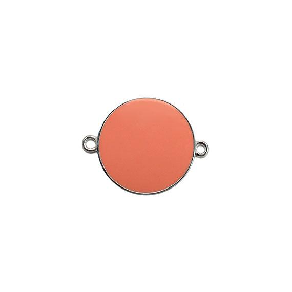 Non-Silver 21Mm Peach Vinyl Circle Silver Color Findings - Atlanta Jewelers Supply