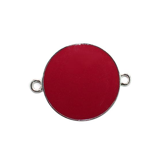 Non-Silver 27Mm Crimson Vinyl Circle Silver Color Findings - Atlanta Jewelers Supply