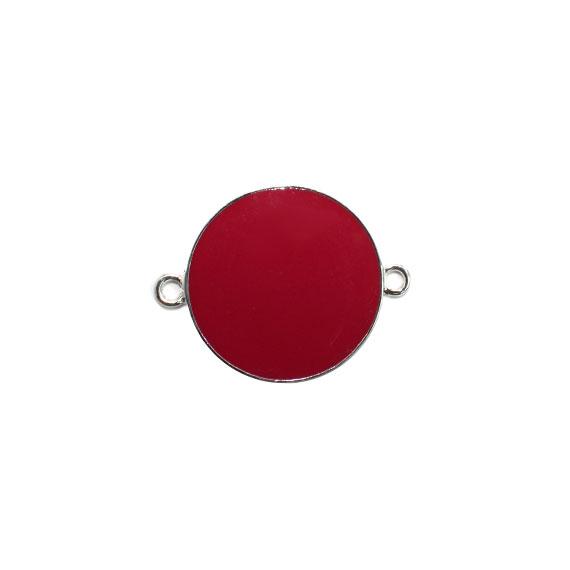 Non-Silver 21Mm Crimson Vinyl Circle Silver Color Findings - Atlanta Jewelers Supply