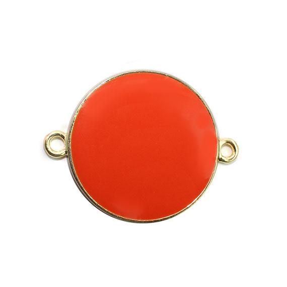 Non-Silver 27Mm Blood Orange Vinyl Circle Gold Color Findings - Atlanta Jewelers Supply