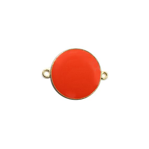 Non-Silver 21Mm Blood Orange Vinyl Circle Gold Color Findings - Atlanta Jewelers Supply