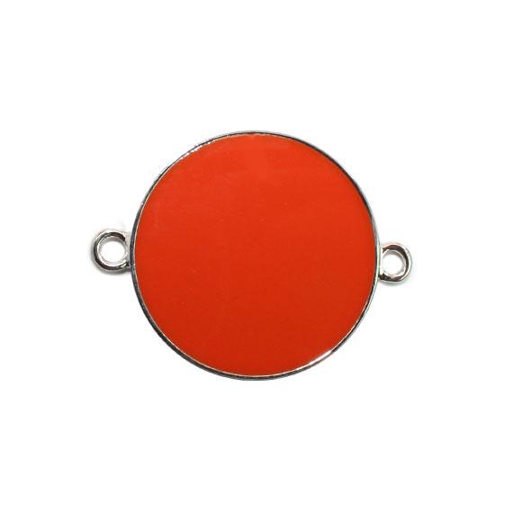 Non-Silver 27Mm Blood Orange Vinyl Circle Silver Color Findings - Atlanta Jewelers Supply