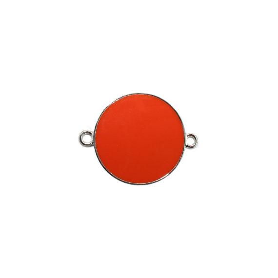 Non-Silver 21Mm Blood Orange Vinyl Circle Silver Color Findings - Atlanta Jewelers Supply