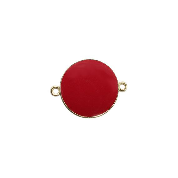 Non-Silver 21Mm Crimson Vinyl Circle Gold Color Findings - Atlanta Jewelers Supply