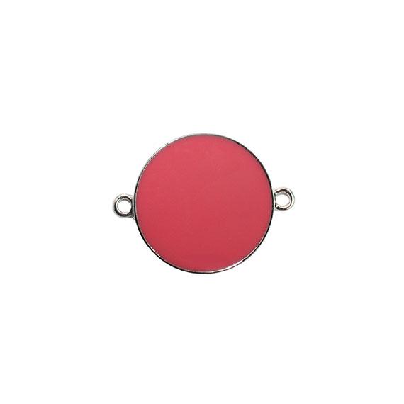 Non-Silver 26Mm Coral Vinyl Circle Silver Color Findings - Atlanta Jewelers Supply