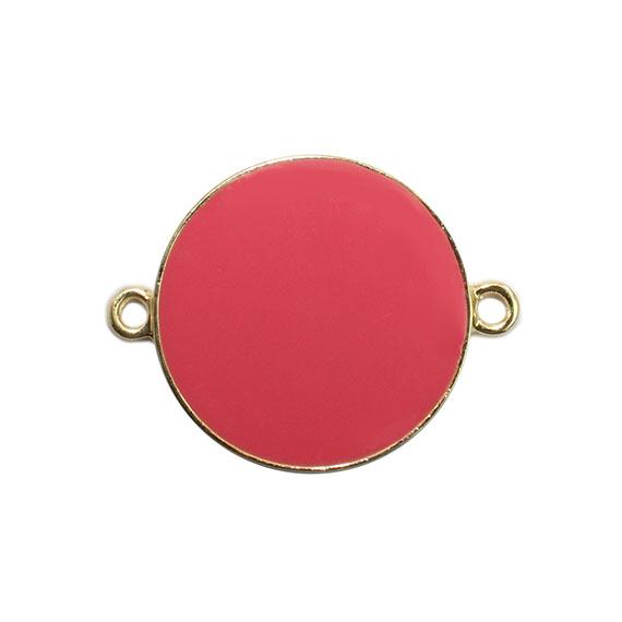 Non-Silver 27Mm Coral Vinyl Circle Gold Color Findings - Atlanta Jewelers Supply