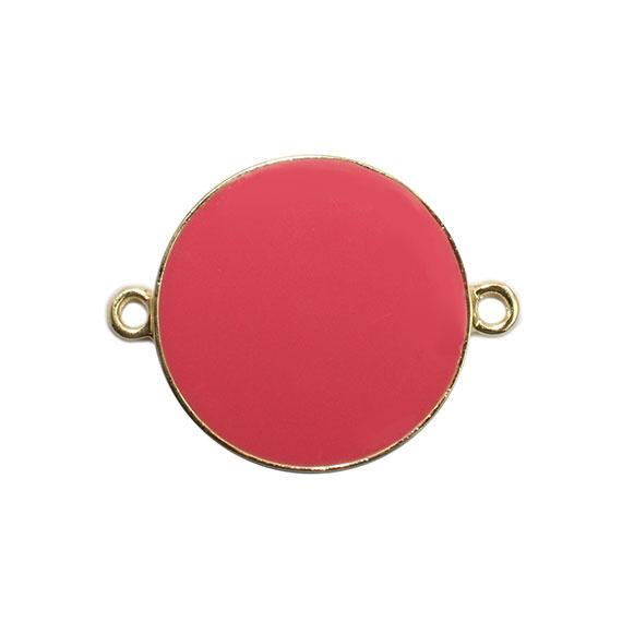 Non-Silver 27Mm Coral Vinyl Circle Gold Color Findings - Atlanta Jewelers Supply