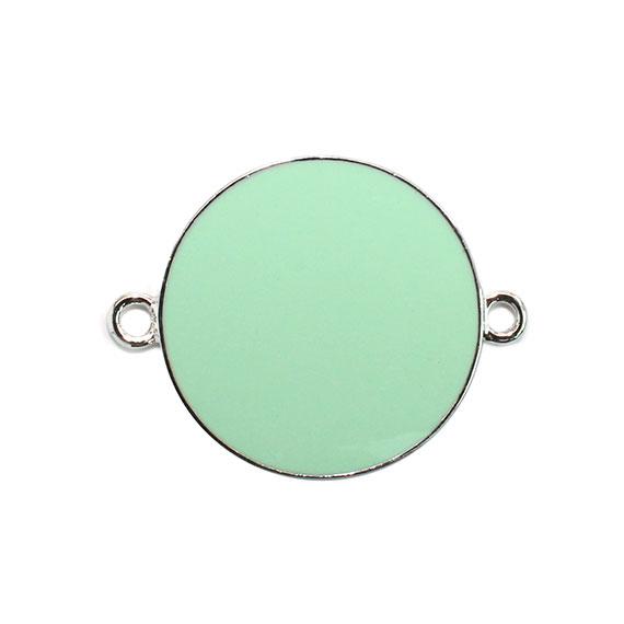 Non-Silver 27Mm Mint Green Vinyl Circle Silver Color Findings - Atlanta Jewelers Supply