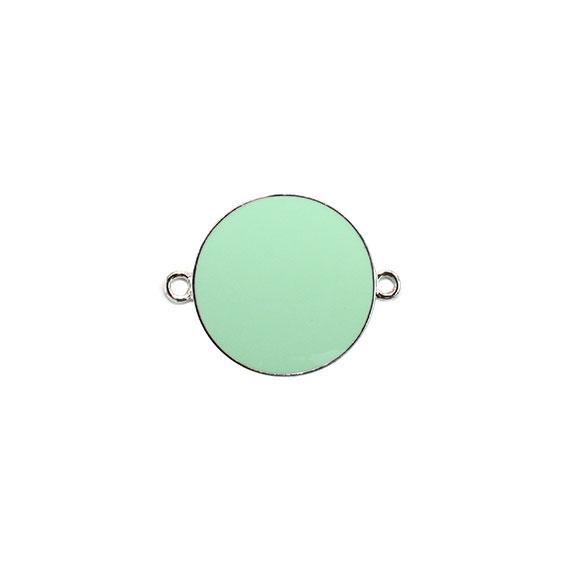 Non-Silver 26Mm Mint Green Vinyl Circle Silver Color Findings - Atlanta Jewelers Supply
