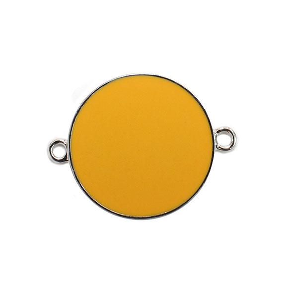 Non-Silver 27Mm Mustard Yellow Vinyl Circle Silver Color Findings - Atlanta Jewelers Supply