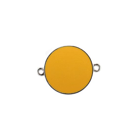 Non-Silver 26Mm Mustard Yellow Vinyl Circle Silver Color Findings - Atlanta Jewelers Supply