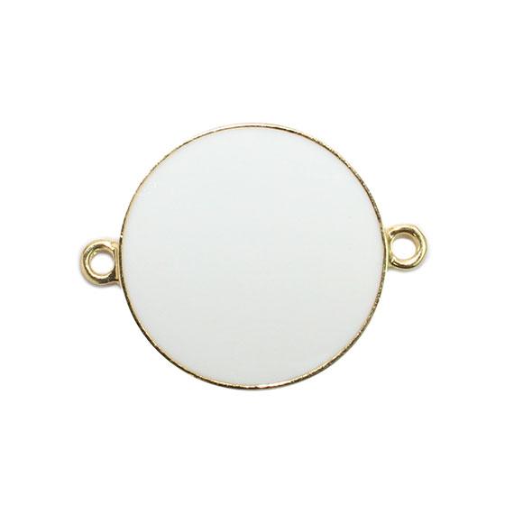 Non-Silver 27Mm White Vinyl Circle Gold Color Findings - Atlanta Jewelers Supply