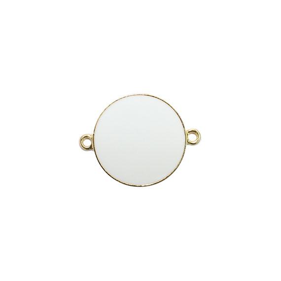 Non-Silver 21Mm White Vinyl Circle Gold Color Findings - Atlanta Jewelers Supply