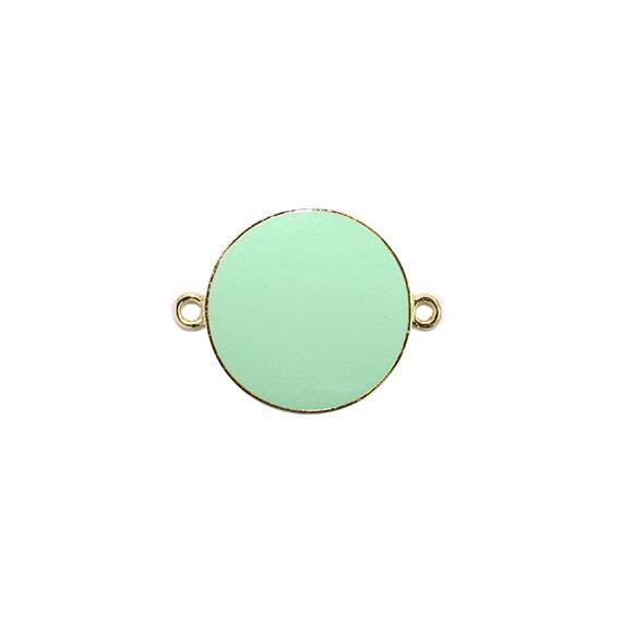 Non-Silver 21Mm Mint Green Vinyl Circle Gold Color Findings - Atlanta Jewelers Supply