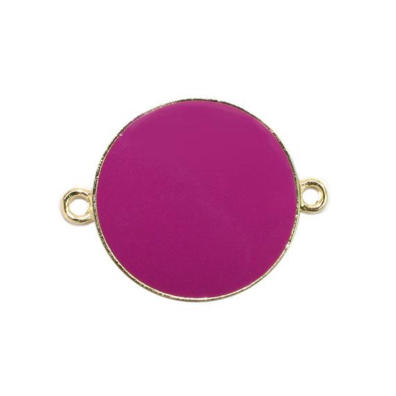 Non-Silver 27Mm Fuchsia Vinyl Circle Gold Color Findings - Atlanta Jewelers Supply