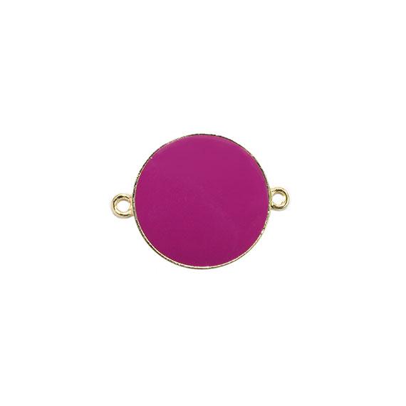 Non-Silver 21Mm Fuchsia Vinyl Circle Gold Color Findings - Atlanta Jewelers Supply