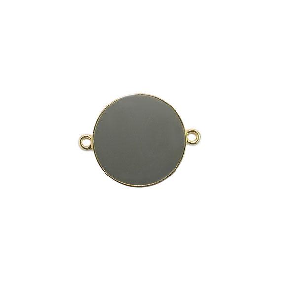 Non-Silver 21Mm Charcoal Grey Vinyl Circle Gold Color Findings - Atlanta Jewelers Supply