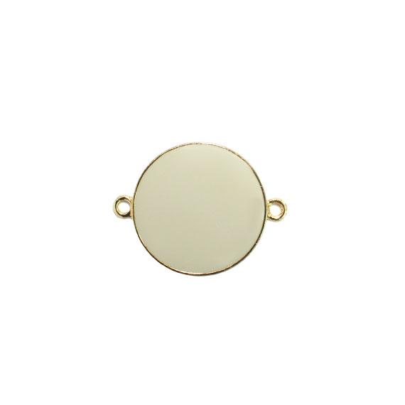 Non-Silver 21Mm Ivory Vinyl Circle Gold Color Findings - Atlanta Jewelers Supply