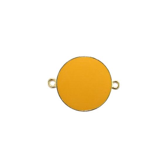 Non-Silver 21Mm Mustard Yellow Vinyl Circle Gold Color Findings - Atlanta Jewelers Supply