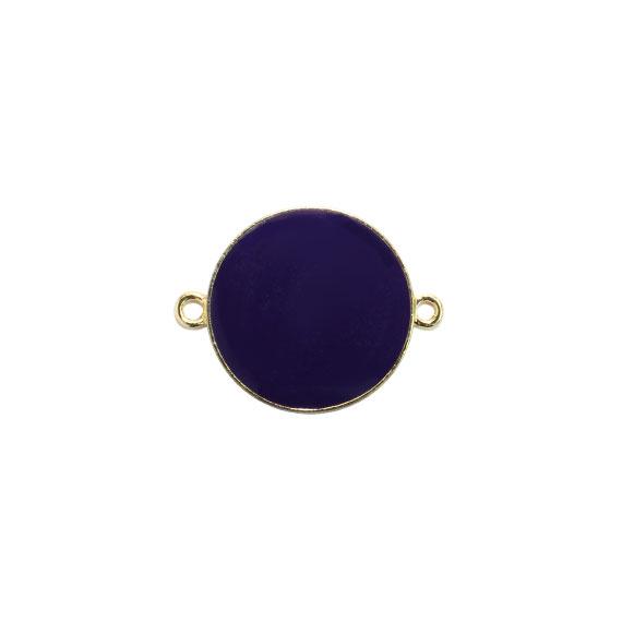 Non-Silver 21Mm Midnight Indigo Vinyl Circle Gold Color Findings - Atlanta Jewelers Supply