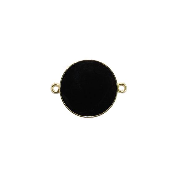 Non-Silver 21Mm Black Vinyl Circle Gold Color Findings - Atlanta Jewelers Supply