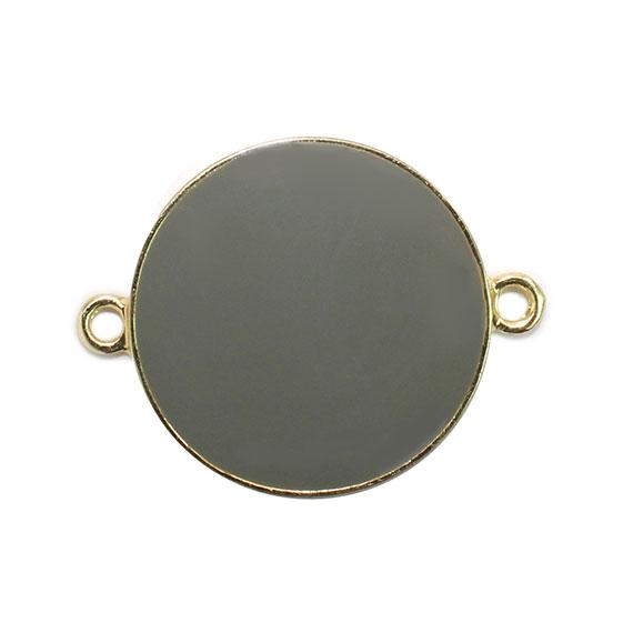 Non-Silver 27Mm Charcoal Grey Vinyl Circle Gold Color Findings - Atlanta Jewelers Supply